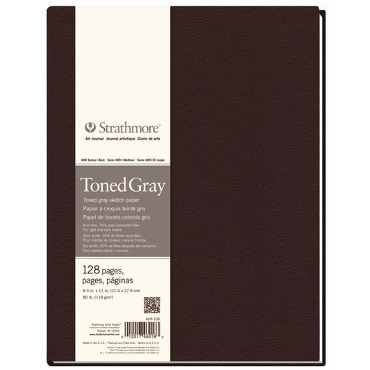 בלוק רישום כרוך אפור 21.6/27.9 שטרסמור strathmore toned gray 118gr 128 pages