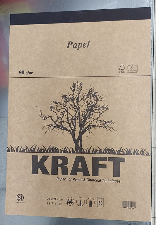 בלוק נייר קרפט לציור ורישום 90 גר 50 דף A4