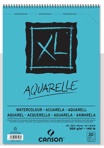 XL AQUARELLE לצבעי מים30 דף A4 בלוק canson XL AQUARELLE
