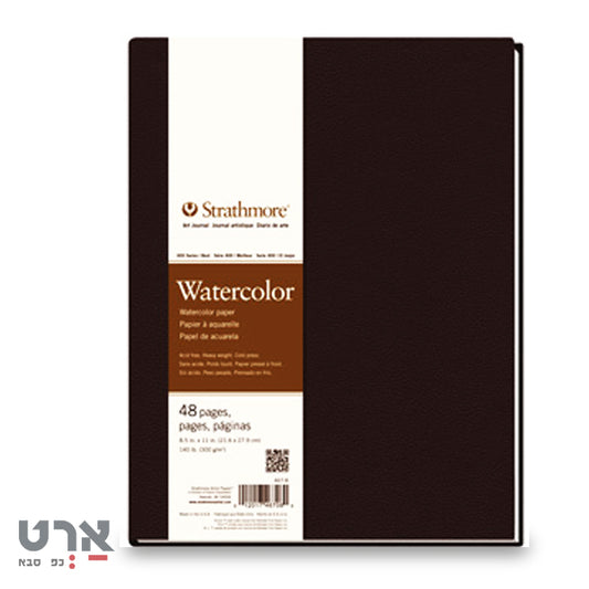 מחברת כריכה קשה 21.6/27.9 סמ 24 דף 300 גר לצבעי מים strathmore 400 p467-8-4 467080