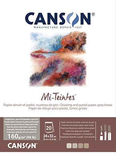 בלוק נייר 160 גר כנסון 4 גוונים 20 דף 24/32 סמ canson 160 gr mi-teintes c31032p003