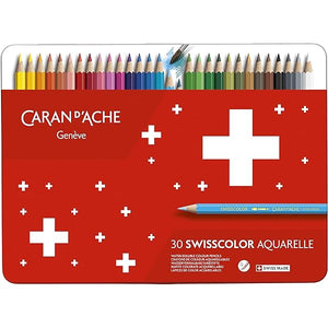 סט 30 עפרונות קרנדש swisscolor aquarelle caran d'Ache 128530