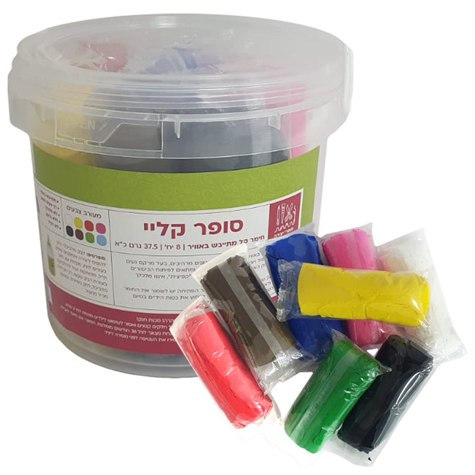 סופר קליי חימר קל מתייבש באויר 8 צבעים