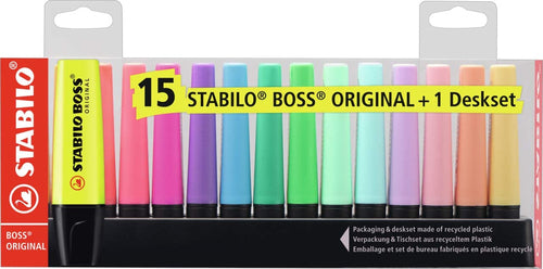 סט 15 מדגשים סטבילו stabilo boss 15 colors