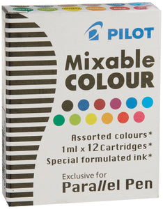 מילוי לעטי פארלל פיילוט 12 גוונים pilot mixable colour for parallel pen