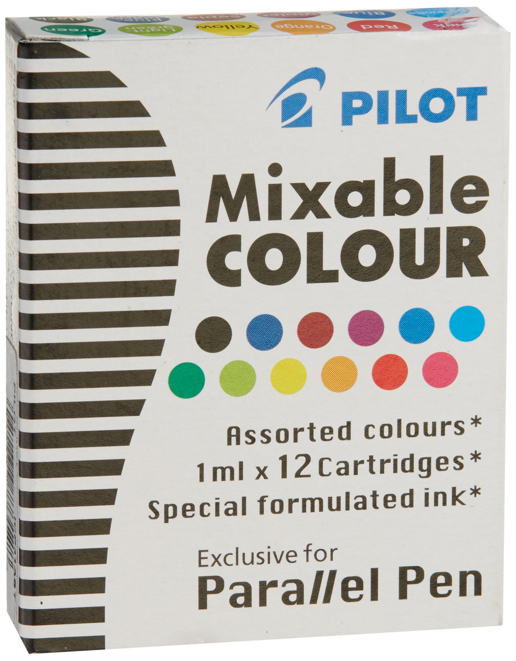 מילוי לעטי פארלל פיילוט 12 גוונים pilot mixable colour for parallel pen