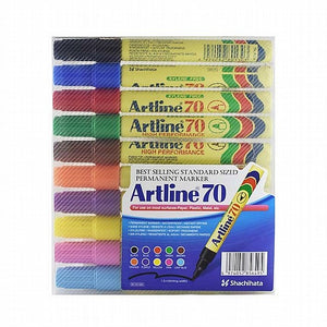 טוש ארטליין ראש עגול 70 10 צבעים ARTLINE 70 PERMANENT MARKER 10 PCS