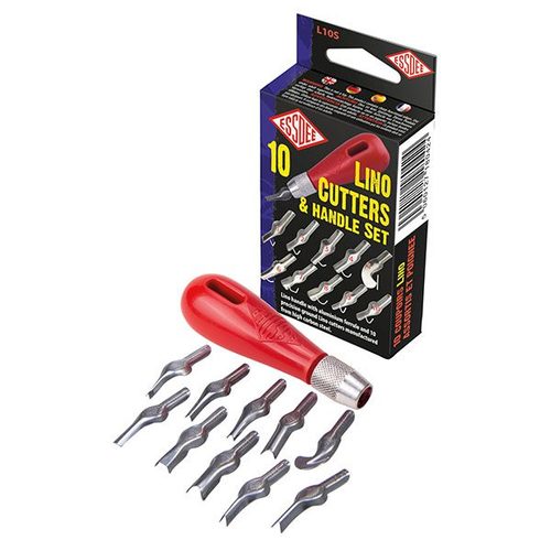 סט 10 סכיני גילוף עם ידית lino cutters& handle set