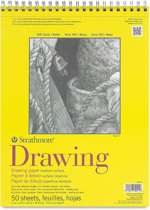 בלוק הדפס 22.9/30.5 סמ ספירל  114 גר סטרסמור strathmore printmaking 25 sheets 114 gr