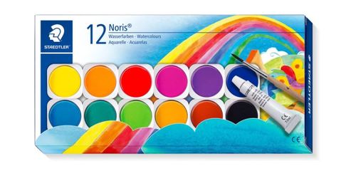 סט צבעי מים 12יח נוריס שטדלר staedtler watercolours 12 colorus