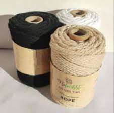 חבל מקרמה 4ממ טבעי 500 גר כ 80 מטר   macrame rope 4mm rope 500 gr 80 m