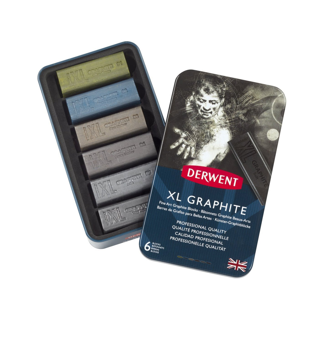 גרפיט צבעוני 6 יח דרוונט derwent xl graphite 6 blocks