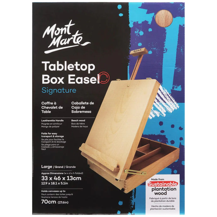 כן ציור שולחני  מזוודה גדול mont marte tabletop box easel mea0035