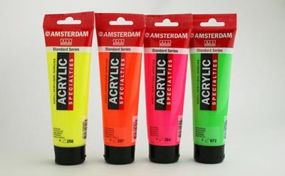 צבעי אקריל 120 מל  זוהרים ופנינה   talens acrylic AMSTERDAM 120ml specialties