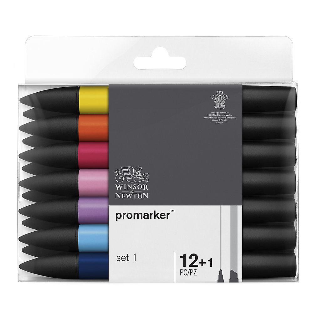 סט 12+1 טושי פרומרקר עם בלנדר winsor&newton promarker 12+1 set with blender 17044431c