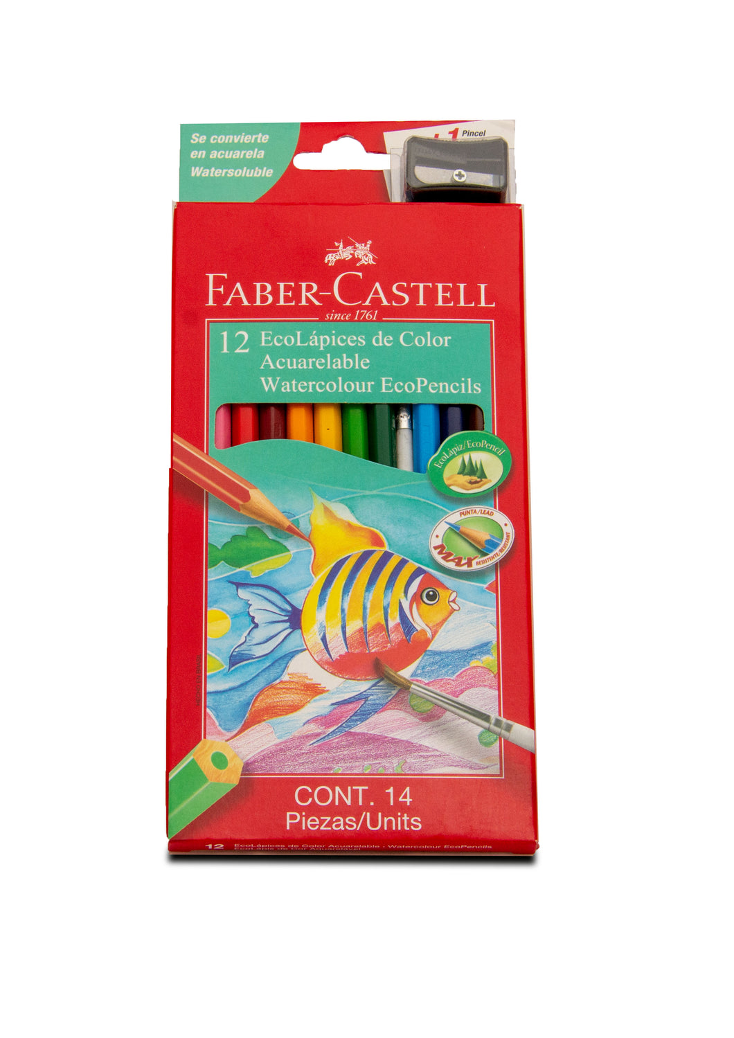 סט עפרונות אקוורל 12 יחידות של faber castell