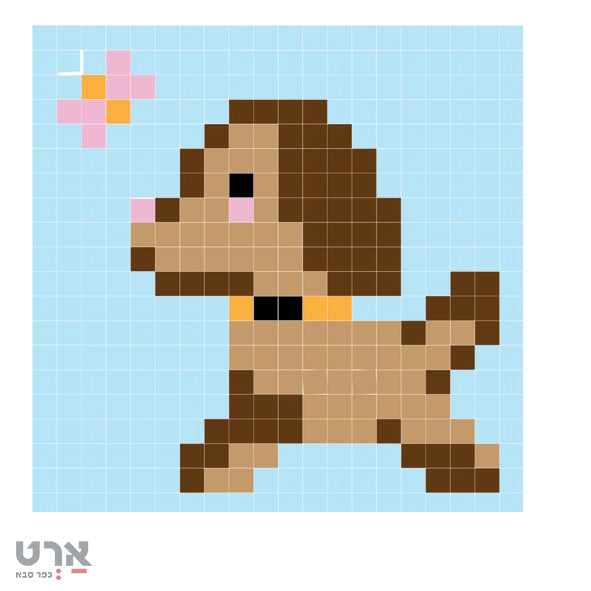 קיט רקמה תך קצר 20/20 סמ כלבלב ופרפר לילדים