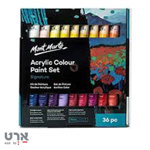 סט אקריל 36 גוונים 36 מ"ל mont marte acrylic color paint set