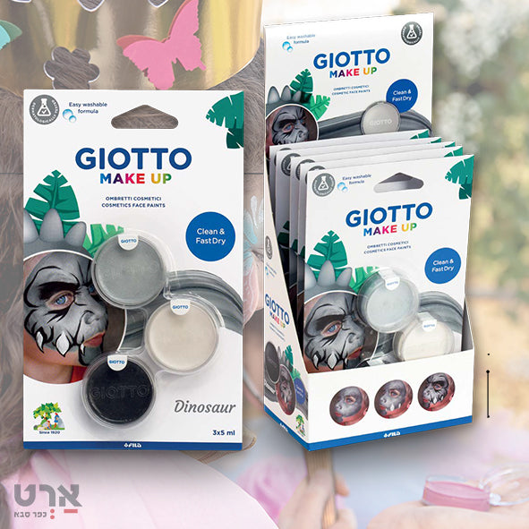 סט 3 טבליות איפור דינוזאור giotto 475600