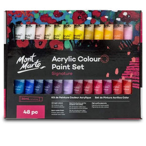 סט אקריל 48 גוונים 36 מ"ל mont marte acrylic color set