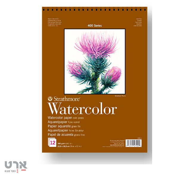 p440-1-4 בלוק לצבעי מים 300 גר 12 דף סטרסמור strathmore water colour pad 12 pages a4 300gr 471094