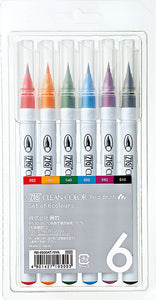 Zig Clean Color real brush סט 6 יח טושי זיג