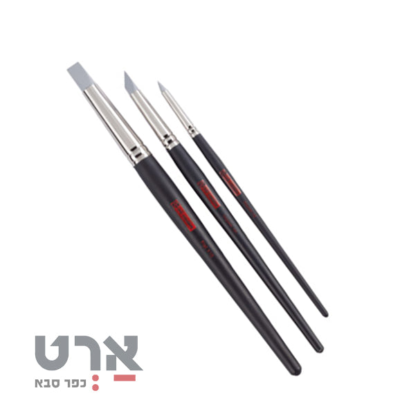 סט 3 מכחולי גומי לשמן ואקריל טלנס talens 3 colour shapers pincel goma 9030001M