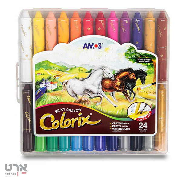 סט צבעי פסטל/אקוורל רכים 24 גוונים colorix cryons 24 colors