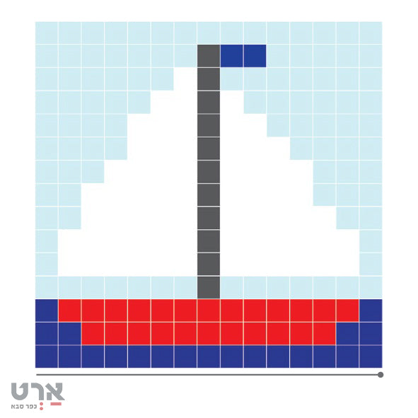 קיט רקמה תך קצר 15/15 סמ סירת מפרש לילדים