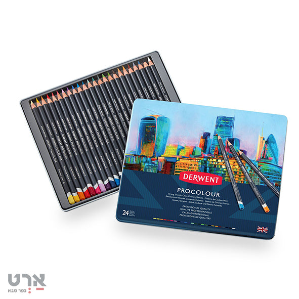 סט עפרונות ציור פרוקולור 24 יח דרוונט derwent 24 pencils set procolour 2302506