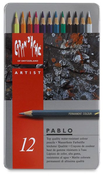 סט עפרונות 12 גוונים פאבלו קרנדש caran d'ache pablo set 12 pencils