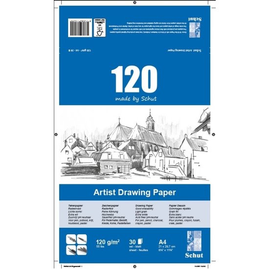 בלוק 120 גר לרישום a3 schut 30 pcs 120 gr drawing pads
