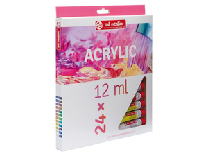סט צבעי אקריליק 24 יחידות של טאלנס talens set acrylic 24x12ml
